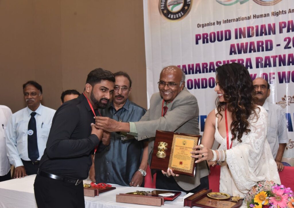 Vishal Maurya Honored with Proud Indian Parliament Award 2023 for Outstanding Societal Contributions and Peacemaking Efforts.