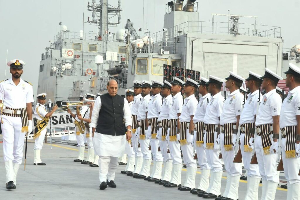 "Defence Minister Rajnath Singh Commissions Advanced Survey Vessel INS Sandhayak in Visakhapatnam"