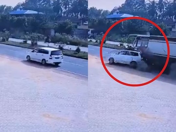 Speeding Truck Rams Reversing Car in Kundapur, Injures 10, Two Critical